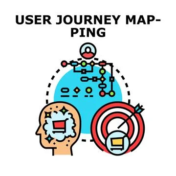 User journey mapping process illustrating customer experience Stock Illustration