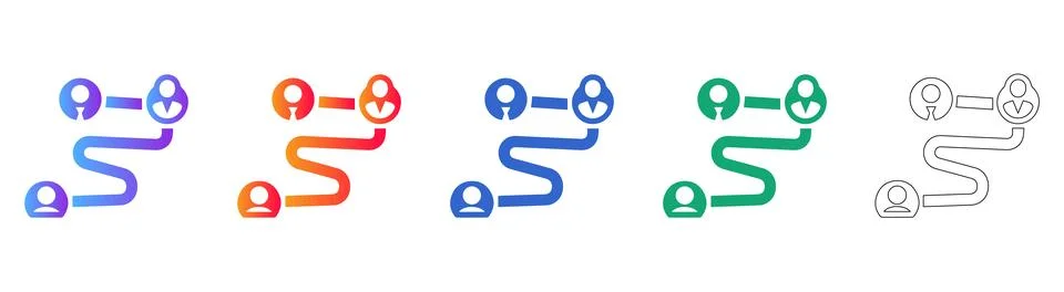 User Journey Path and Connection Icons Иллюстрация