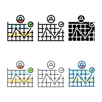 User journey styles map ux ui design color icon vector Stock Illustration