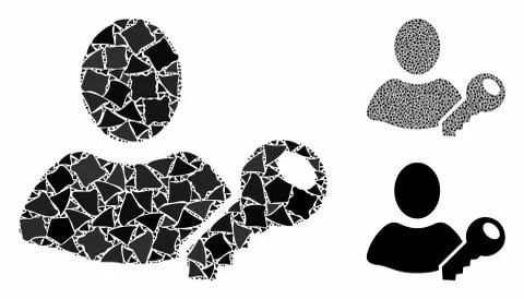 User key Composition Icon of Tuberous Elements Stock Illustration