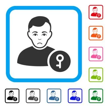 User Key Framed Unhappy Icon Stock Illustration
