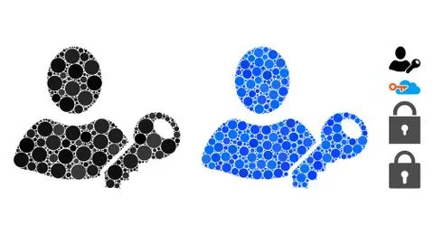 User Key Mosaic Icon of Circle Dots Stock Illustration