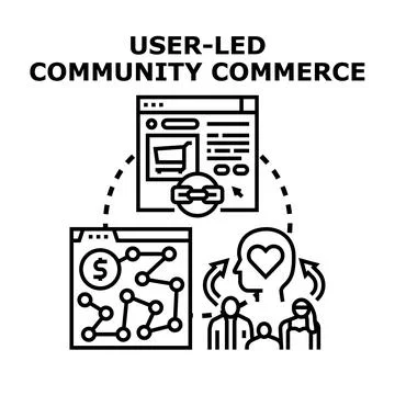 User led community commerce digital marketing concept 스톡 일러스트