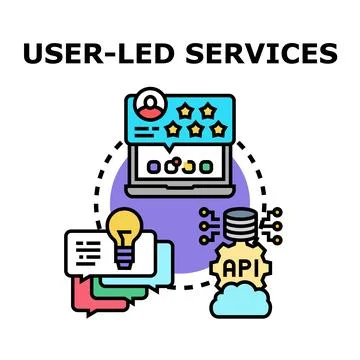 User led services concept integrating feedback and innovation Stock Illustration