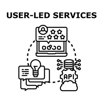 User led services concept integrating feedback and innovation Stock Illustration