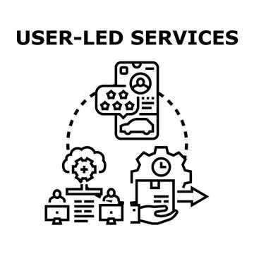 User led services process and customer experience concept Stock Illustration