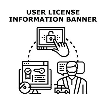 User license information banner concept illustration Stock Illustration