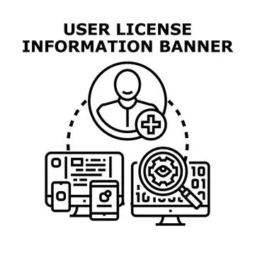User license information banner concept vector illustration Stock Illustration
