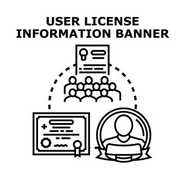 User license information banner creative concept Illustrazione stock
