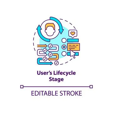 User lifecycle stage concept icon Stock Illustration