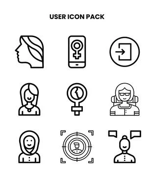 User Line Graphics Icons Pack Illustrazione stock