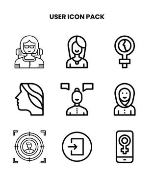 User Line Scalable Icons Pack Ilustración de archivo