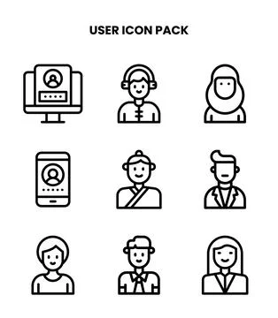 User Line Scalable Icons Pack イラスト素材
