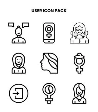 User Line UI Icons Pack Illustrazione stock