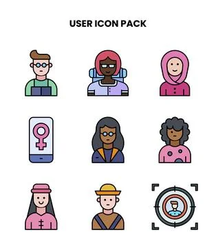 User Lineal Color Vector Icons Pack Stockillustratie