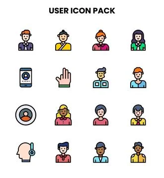 User Lineal Color Vector Icons Pack Stock Illustration