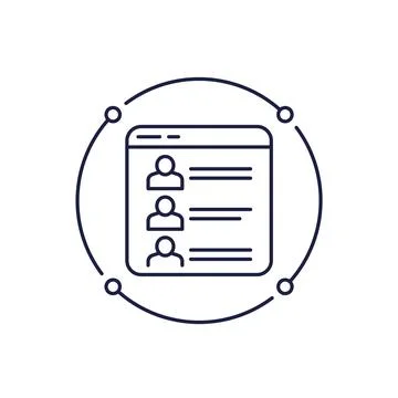 User list, contacts icon in line design Stock Illustration