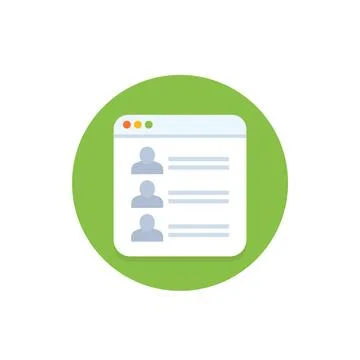 User list or contacts icon, flat design Illustrazione stock