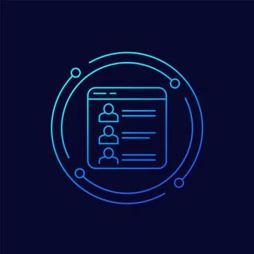 User list or contacts icon, linear design Stock Illustration