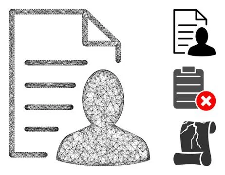 User List Page Polygonal Web Vector Mesh Illustration Illustrazione stock