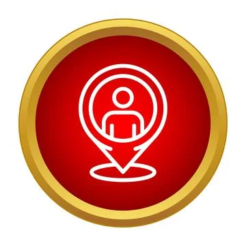 User location gps tracking pin icon button Ilustração Stock