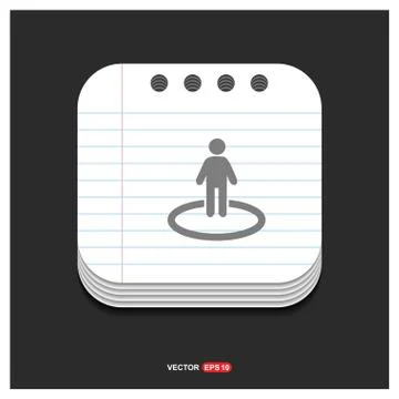 User location icon Gray icon on Notepad Style template Vector EPS 10 Free Ico 스톡 일러스트
