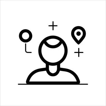 User Location icon or modern line symbol. Vector line art and icon design w.. Stock Illustration