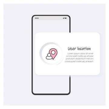 User location line icon or button Stock Illustration
