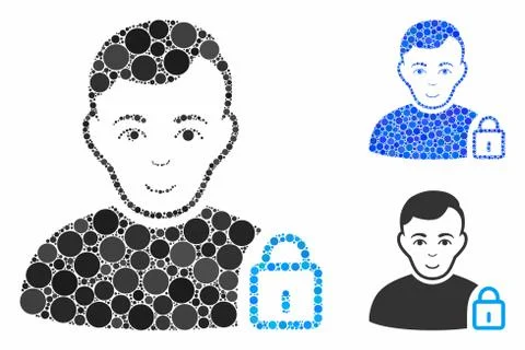User lock Composition Icon of Circles Stock-Illustration