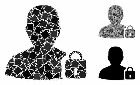 User lock Composition Icon of Raggy Items Stock Illustration