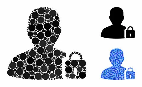 User lock Composition Icon of Round Dots Stock-Illustration