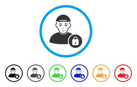 User Lock Rounded Icon Stock Illustration