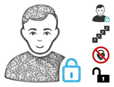 User Lock Web Vector Mesh Illustration Stock Illustration