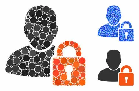 User locked Composition Icon of Circle Dots 库存插图