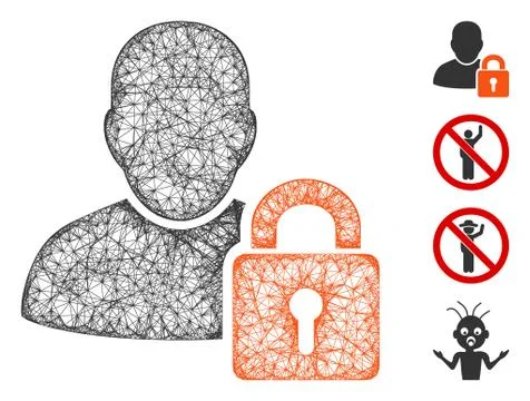 User Locked Web Vector Mesh Illustration イラスト素材