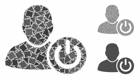 User log off Composition Icon of Bumpy Elements イラスト素材