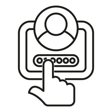 User logging in entering password on screen Illustrazione stock