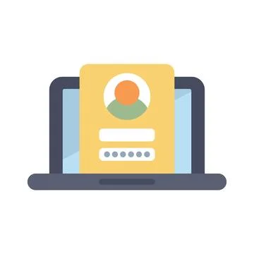 User logging in on laptop computer with security password Illustrazione stock