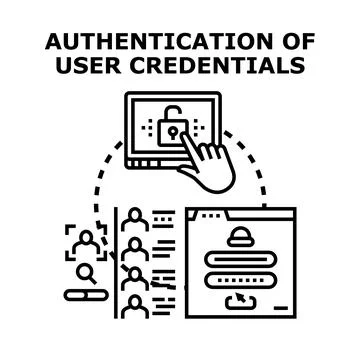 User logging into secure online account system Stock Illustration