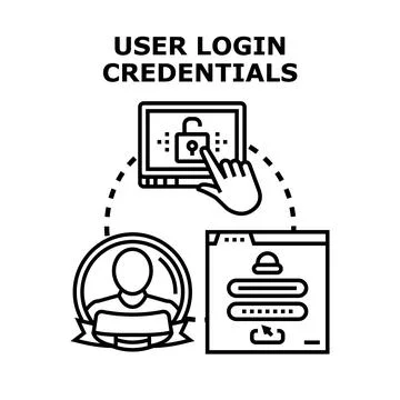 User logging into secure online account system Stock Illustration