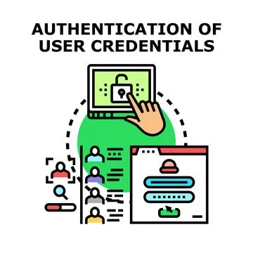 User logging into secure online account system Stock Illustration