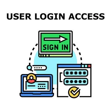 User login access concept with digital system security Stock Illustration
