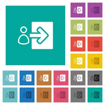 User login alternate square flat multi colored icons Stock Illustration