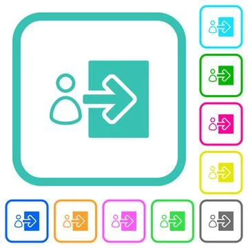 User login alternate vivid colored flat icons Stock Illustration