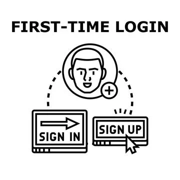 User login and registration process with sign up option Stock Illustration