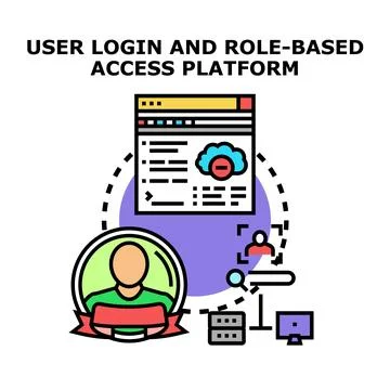 User login and role based access platform concept イラスト素材