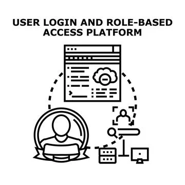 User login and role based access platform concept Stock Illustration