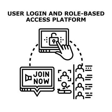 User login and role based access platform icon concept イラスト素材