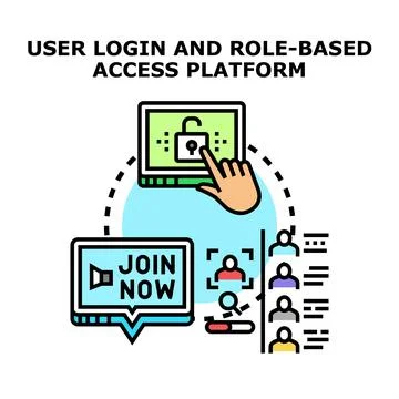 User login and role based access platform icon concept イラスト素材