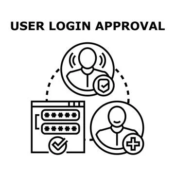 User login approval process and account verification concept 스톡 일러스트